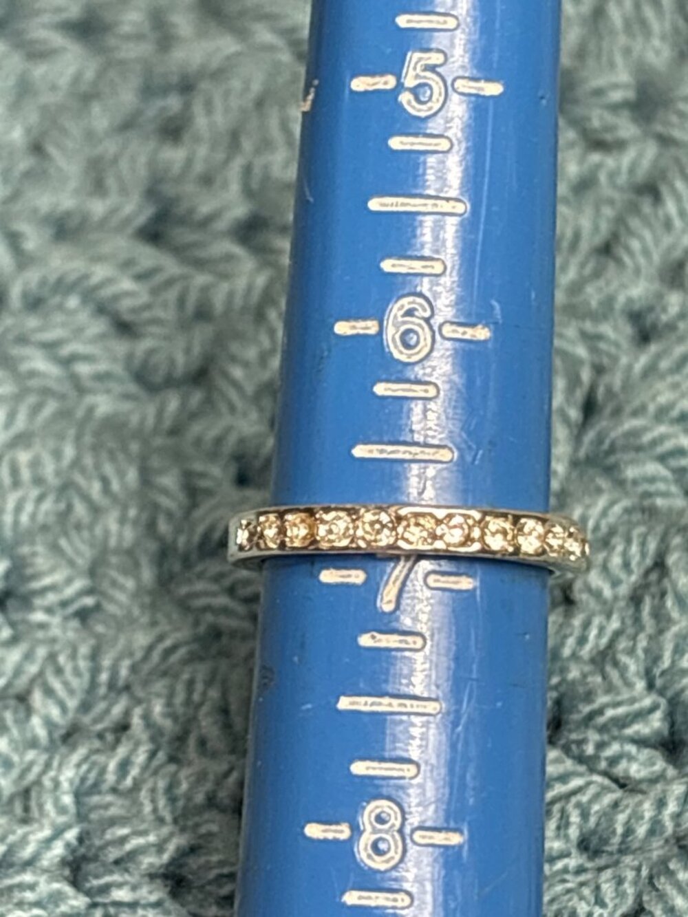 Silvertone Clear Rhinestone Ring Size 6.75